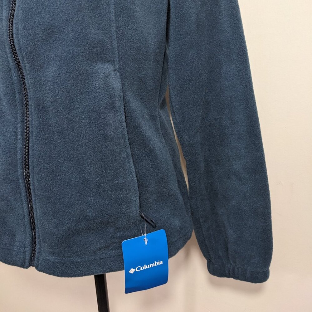 NWT Columbia Womens Full Zip Fleece Jacket Blue Teal  Pockets Sweatshirt M - Picture 4 of 13